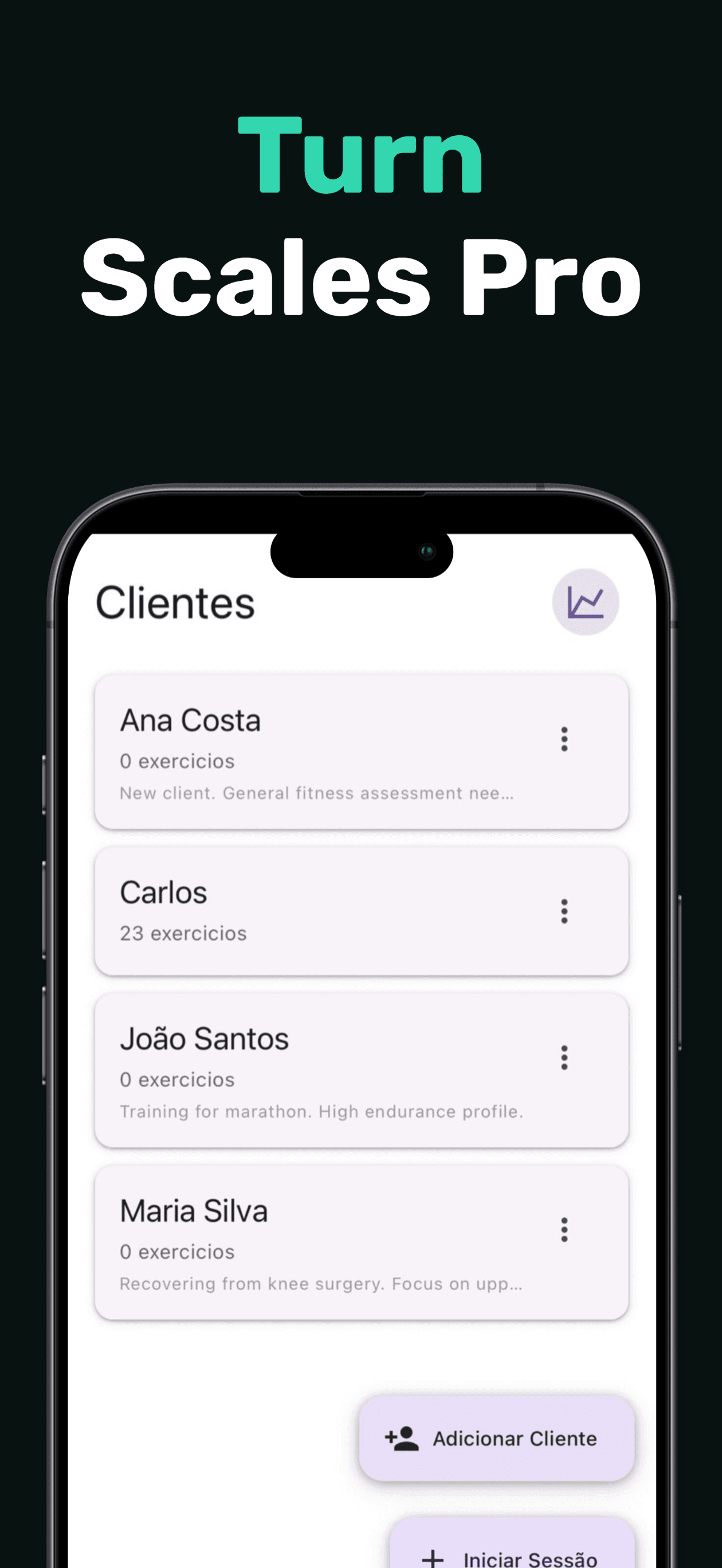 Peak Pull client management screen